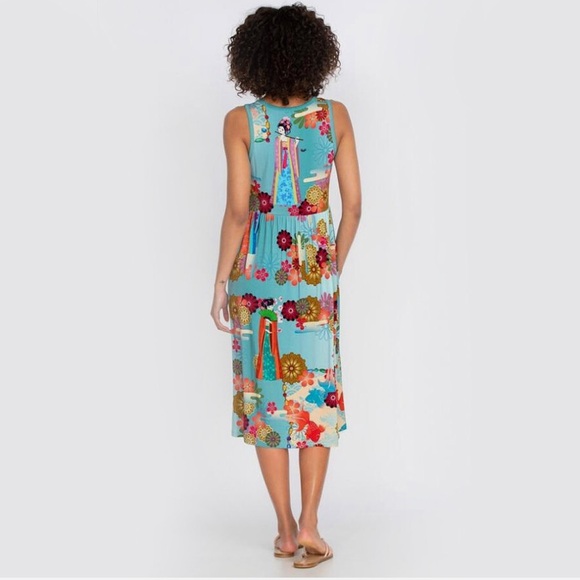 Johnny Was Kingyo Sleeveless Dress – Geisha Print – Size M - Picture 2 of 11